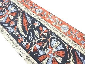 アンティーク　草花模様織出し名古屋帯（着用可）